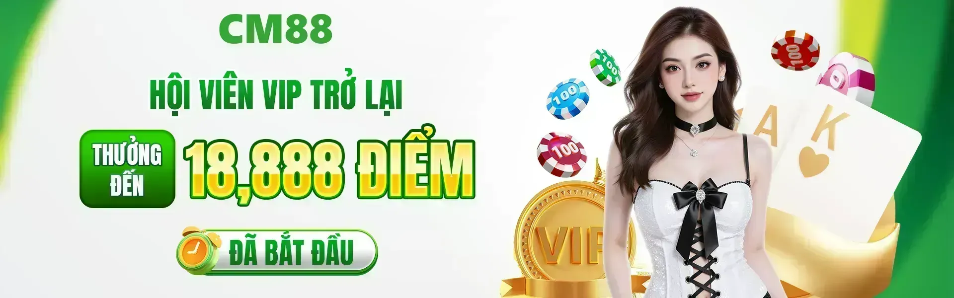 Phiên bản 8: Những thành viên VIP quay lại CM88 khi sự kiện còn hiệu lực sẽ có cơ hội nhận tối đa 18,888 điểm sau khi đáp ứng đầy đủ các điều kiện theo quy định.